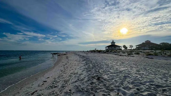 Beach and lighthouse on Gasparilla Island near Boca Grande